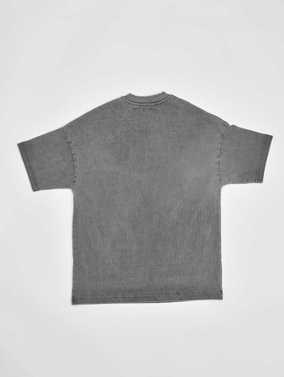 【返品交換不可】 Drop M//T Shoulder Mia – Charcoal Washed - T-Shirt Oversized トップス