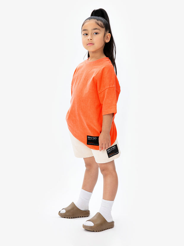 M//T Drop Shoulder Oversized T-Shirt - Washed Orange